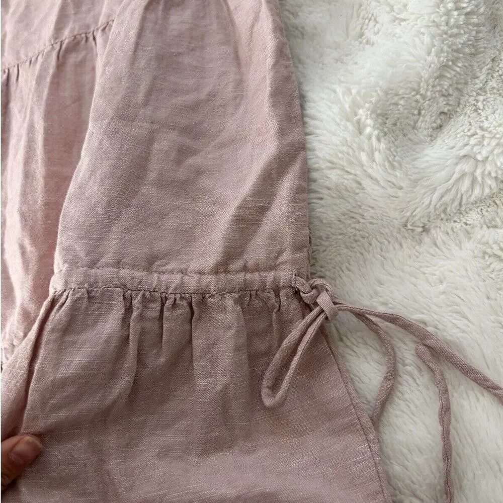 NWT Madewell Linen Blend Lorelei Mini Babydoll Dress Pink Women’s Size XXL - Picture 6 of 6
